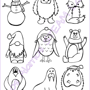 Winter Friends Coloring Sheet